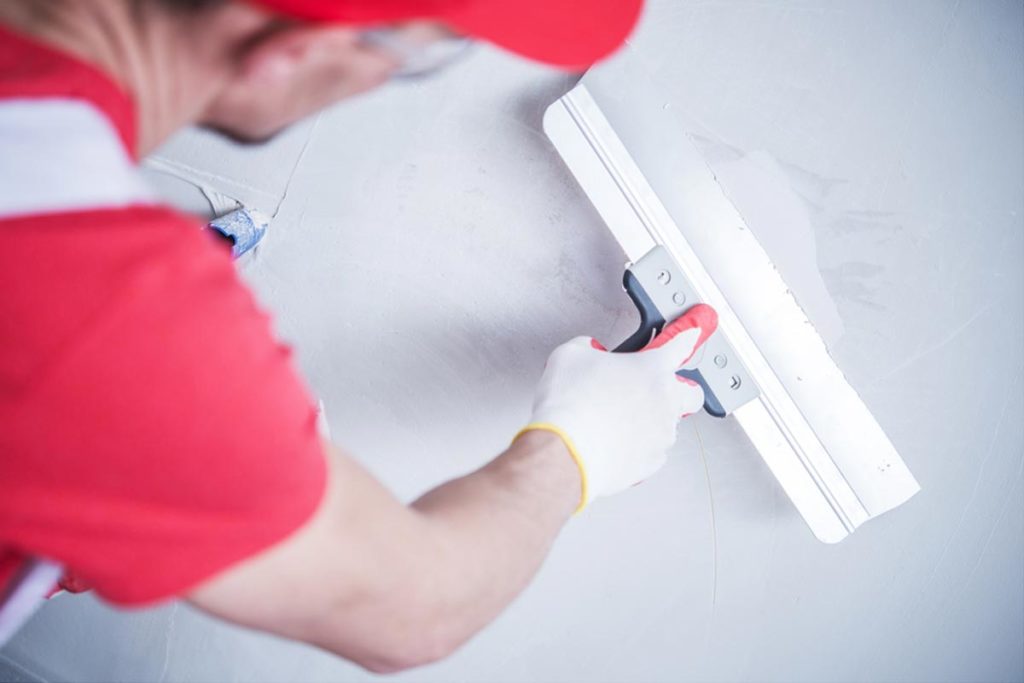 chipped drywall before painting in Vancouver